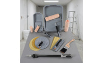 Painting and Sanding Kit Foam Roller Sleeves Wall Sanding Painting Set Wood Handle Brush Paint Tray Kit
