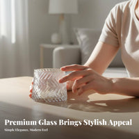 European Design Glass Candle Cup Aesthetic Design Glass Votive Holder Long-Lasting for Home Decorators, Homeowners, Living Room, Bedroom