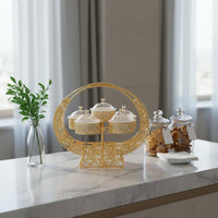 Compartment Snack Box with Lid Covered Candy Dish Dustproof Divided Serving Tray for Tea Time