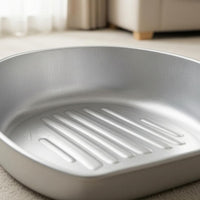 Aluminum Feline Bed Ribbed Base Pet Furniture Sturdy Construction