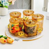 6 Pieces Rotating Seasoning Jar Set Airtight Lids for Pantry Organization