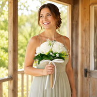 Rope Handle Floral Arrangement Handmade Look Rustic Wedding Floral Arrangement