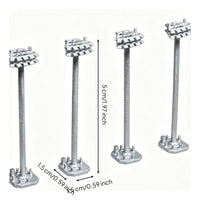 4 Pieces Accessory Miniature Airport High-Pole Light Model Slim for Modelers