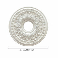Ornate Floral Ceiling Medallion White PU Ceiling Medallion Circular