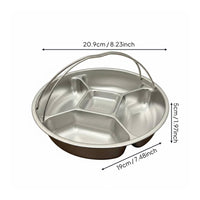 5-Compartment Food Steamer Insert Anti-Scald Divided Steamer Plate with Handle