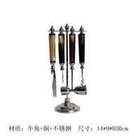 Imported Bone Handle Bar Tool Set with Ice Bucket