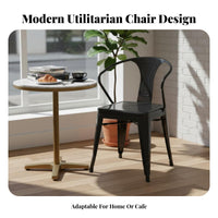 Utilitarian Armchair With Armrests Metal Chair Supportive Spine Supportrest Long-Lasting Construction for Homeowners, Restaurant