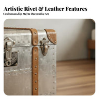 Stacked Luggage End Table Suitcase-Inspired Design Nightstand Vintage Aesthetic Multipurpose Use for Renters, Students, Entryway