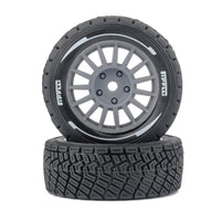 PYFORE 58mm Diameter 1/14 Racing Flat Tire Wear-Resistant Tire Skin Simulation Upgrade Accessory