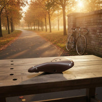 Leather Coil Cycle Saddle Breathable Design for Town Commuting