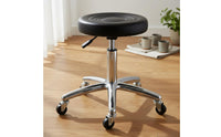 Chrome Base Round Adjustable Height Stool Swivel Bar Stool Drafting Chair for Kitchen, Workshop