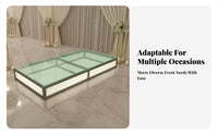 Illuminated Glass Stage Modular Design Reinforced Glass Catwalk Heavy Duty up Walkway for Wedding Organizers, Nightclubs, Exhibitions, Weddings