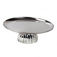 Pedestal Tray Silver Finish Table Decoration Shallow Edge Household Item