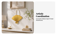 Ornamental Wall Accent Fan-Shaped Decorative Wall Ornament Gold-Colored