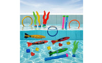 22 Pieces Pool Training Toy Set Fun Underwater Pool Diving Toys Diving Rings and Tubes for Kids