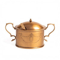Ornate Brass Canister Tabletop Display Decorative Brass Jar Lid for Storage