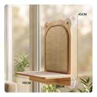 Wooden Feline Scratching Shelf Space-Saving Pet Furniture Elevated Resting Place