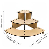 3-Tier Wooden Display Riser Multi-Layer Tabletop Figurine Display for Collectors