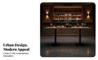 Sturdy Frame utilitarian design Pub Table and Chair Group Space-Saving Design utilitarian Pub Table Set Easy Assembly Restaurant Seating for Cafe Owners, Interior Designers, pairs, Bar, Bistro, Small Spaces