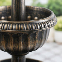 Solar Lighted Planter Rustic Charm Antique Bronze Planter Weather-Resistant