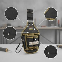 Quick-Release Electrician Tool Pouch Sturdy Tool Pouch with Belt Loop Multi-Pocket Lightweight for Construction Sites