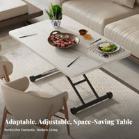 Reshapeable elevateTop Table Space Saving elevateTop Rolling Desk Multi-Functional With Wheels for Small Apartment Residents