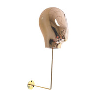Wall-Mounted Silver Electroplated Head Model Hat Display Rack