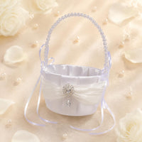 Flower Girl Basket Elegant Crystal Wedding Basket Decorative for Ceremony