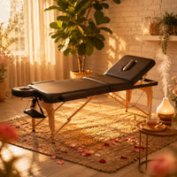 Folding Massage Table Sturdy Folding Massage Bed Wooden Frame Well-Being Furniture for Salon