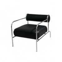 Curved Frame Armchair Modernist Inspired Upholstered Armchair Modern Minimalist Comfortable Cushioning for Boutsideique