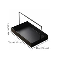 Iron Tea Tray Multi-Purpose Black Metal Tray Decorative Display for Showroom