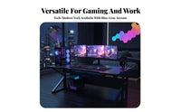 2 Pieces K-frame Computer Workstation Desk and Chair Combo PC Gamer Desk with Storage Gaming Desk and Chair Set with Ergonomic Features Suitable for Students Professionals Home Office