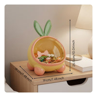 Hare Ear Storage Box Desktop Hare Organizer Dust-Resistant Bunny Shaped Container for Kids, Girls, Bedroom, Vanity, Kitchen Counter