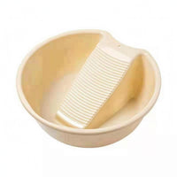 Wash Basin with Washboard Angled Insert Hand Scrubbing Tub Pouring Notch