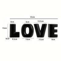 4 Pieces LOVE Letter Vase Set Modern Design Ceramic Letter Vases Ribbed Texture