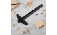 Double Scale (Inch/CM) Aluminum Alloy Scribing T-Ruler Multifunctional Adjustable T-Square Ruler Etched Markings Sliding Combination Square High Precision for Woodworkers, Carpenters, Drafting