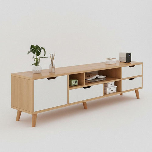 Contemporary Television Cabinet Multi-Functional TV Console with Storage Raised Design Storage Entertainment Center for Small Apartments, Bedroom