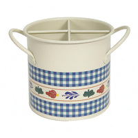 Four-Compartment Cup Smooth Finish Metal Storage Cup for Desk, Kitchen