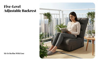 Adjustable Floor Lounger Thick Padding Adjustable Spinerest Lounger Thickly Padded Space-Saving for Bedroom, Balcony