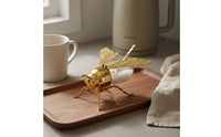 Gold Bee Sugar Pot Transparent Body Honey Jar with Spoon Easy to Clean