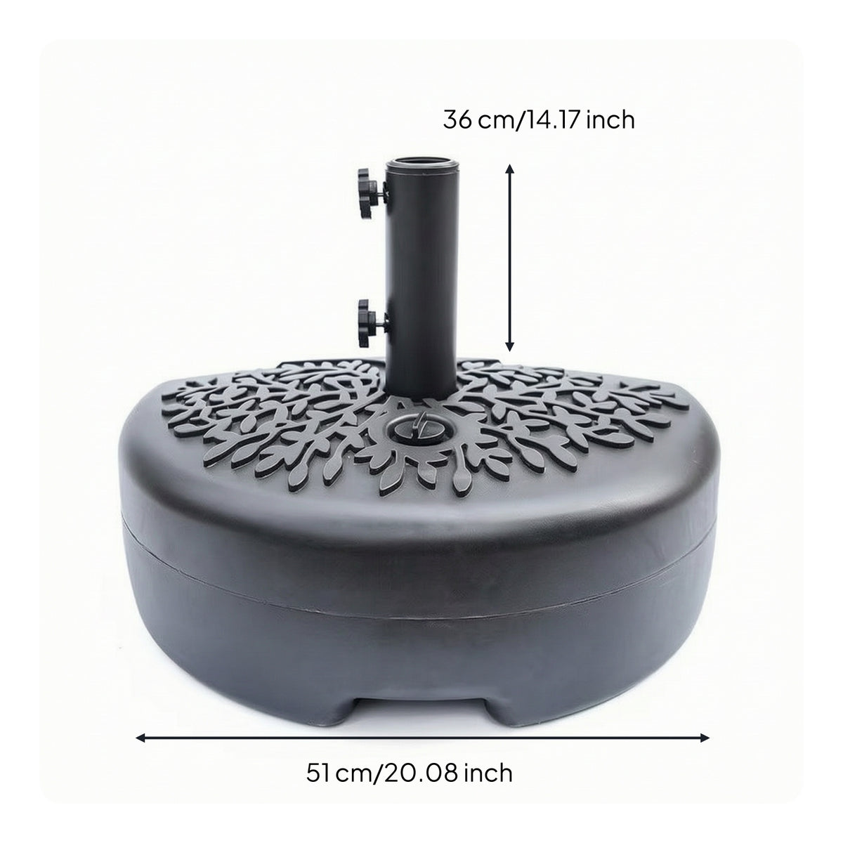 Fillable Half-Round Umbrella Base Weighted Half Round Umbrella Base Space-Saving Low-Profile for Balcony, Patio, Garden