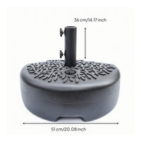 Fillable Half-Round Umbrella Base Weighted Half Round Umbrella Base Space-Saving Low-Profile for Balcony, Patio, Garden