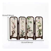 Tabletop Folding Screen Ebony finishTone House Decoration Printed Artwork