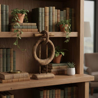 Abstract Wooden Loop Sculpture Handmade House Decoration for Desktop, Entryway