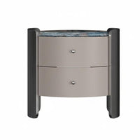 Rounded Two-Drawer End Table versatile Nightstand Minimalist artistic aesthetic