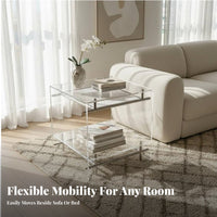 2-Tier Clear Trolley Multi-Purpose 2-Tier Clear Utility Cart Slim Profile