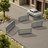 5 Pieces Roadside Barrier Model Metal-Like Finish Scale Model Barrier Set Miniature Guardrail Vertical Slats Mini Highway