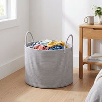 Cotton Rope Woven Laundry Hamper Storage Basket for Clothes and Toys