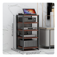 Audio Equipment Cabinet Heavy-duty Steel Frame Multi-tier Audio Equipment Rack Adjustable Shelves Home Theater Component Shelf Durable Wood Panel Suitable for Living Room Studio Entertainment Space