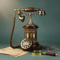 Antique Desk Phone Decorative Ornamental Retro Telephone Gold-Toned